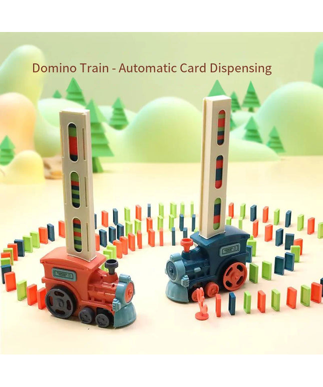 Auto Electric Domino Laying train Colorful Dominoes Set 