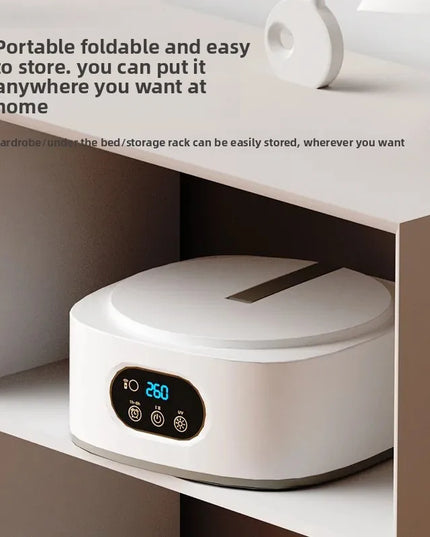 Smart Portable Foldable high capacity Home Use Laundry Dryer, Infant Safe, Kills Germs, Easy to Use No-Install - UK plug (white)