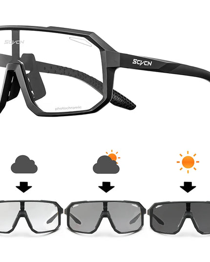 SCVCN - Men's all weather adaptive adjustable multi use sunglasses & sports glasses (Cycling/skiing/jogging/golf ) UV400 
