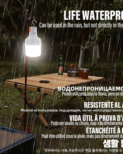 BrightNight - waterproof outdoor USB rechargeable bulb with hook
