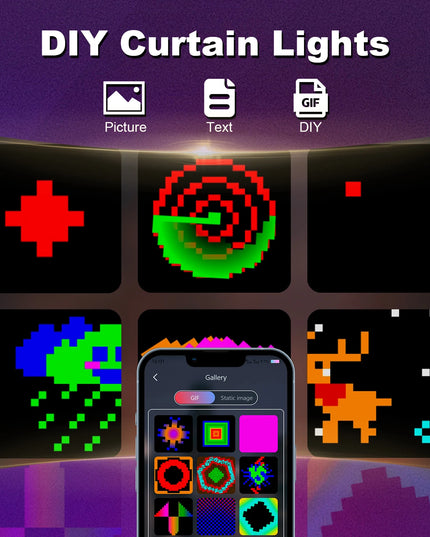 3x3 smart LED curtain with App RGB Fairy Lights , Music and Change Display best lighting decoration