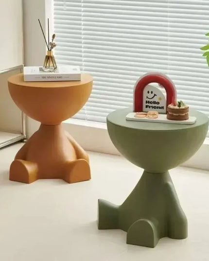 Cream Coffee Table Sofa Bed Side Table Modern Simple Home Accessories Living Room Decor Creative Flat Head Plastic round Tables