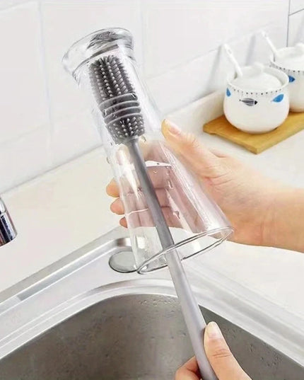 Silicone cup and bottle dish washing brush 