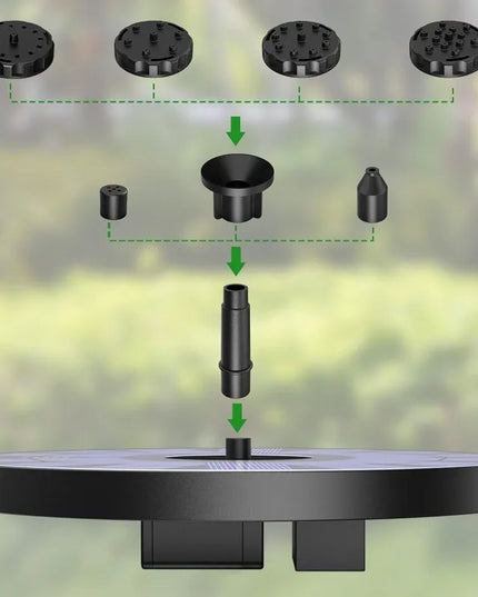 Outdoor fully wireless 2.5W solar fountain with pump kit & 6 nozzles (l akes/ pools / anywhere with water )