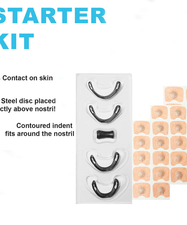 Snore Clips - sleeping magnetic nose clips for snoring & better breathing -30 patches & 4 nose clips