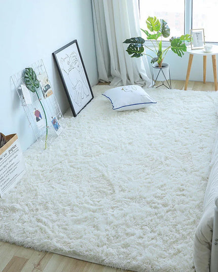White Fluffy Carpet 120x160cm cream / light grey