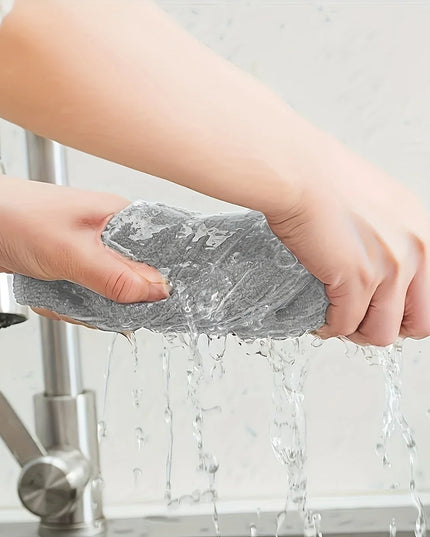 10 Pcs Kitchen Towel, Ultra-Fine Fiber Light Gray Cleaning Cloth Set, Absorbent, Soft and Stain-Removing Cloth