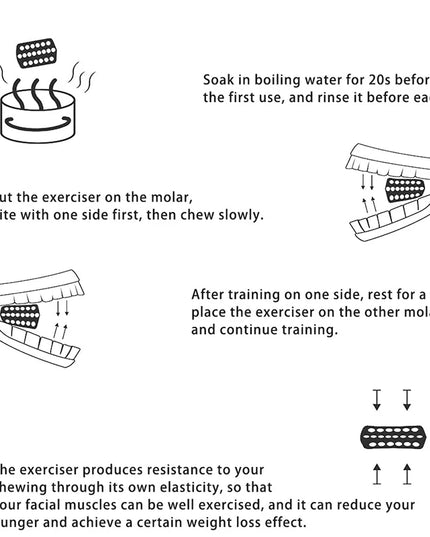 Silicone Jaw Exerciser and Facial Toner - 2pcs