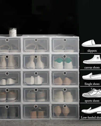 ShoeBox - 6 Pack Transparent stackable Shoe box