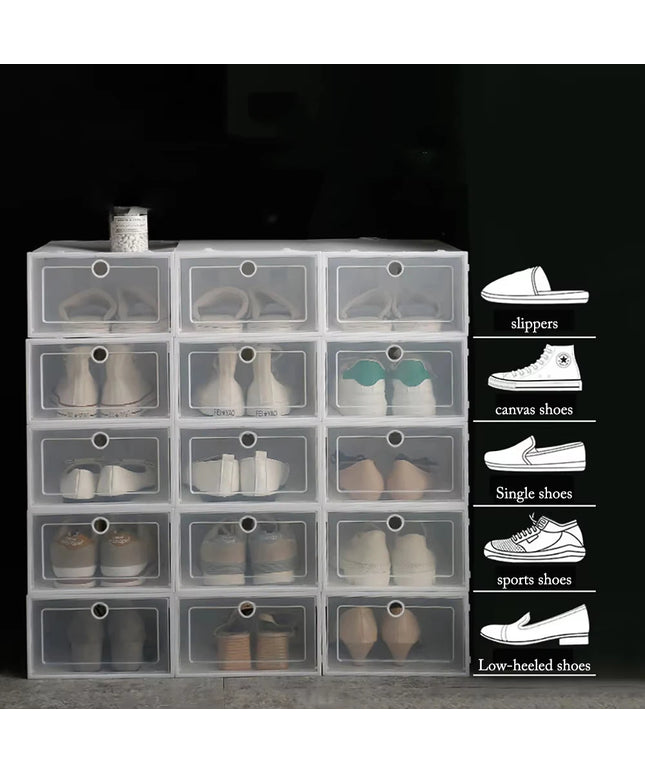 ShoeBox - 6 Pack Transparent stackable Shoe box