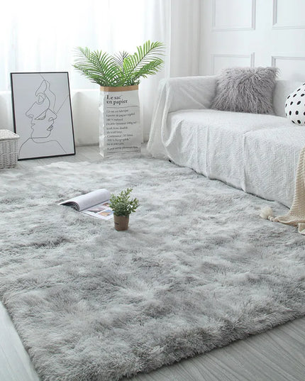 White Fluffy Carpet 120x160cm cream / light grey