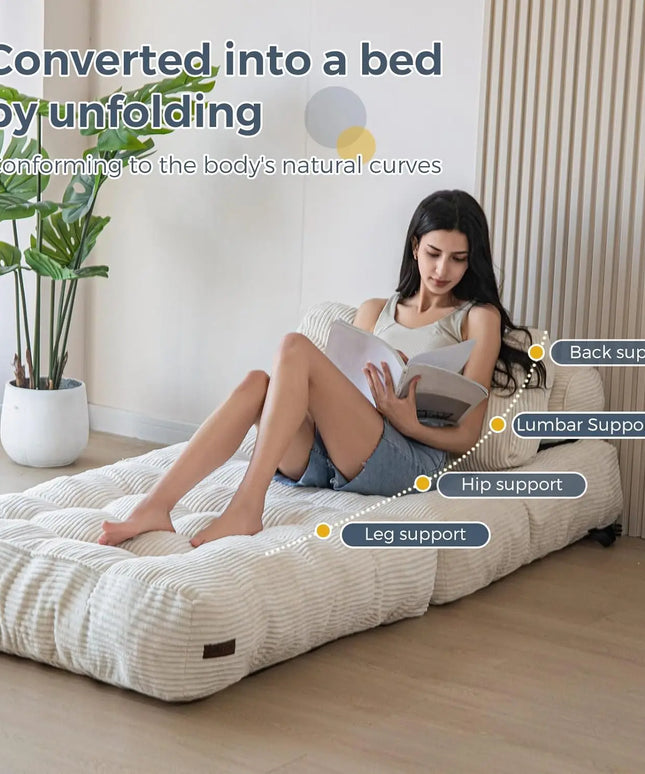 Comfy - Aesthetic foldable single couch / Turns into a bed