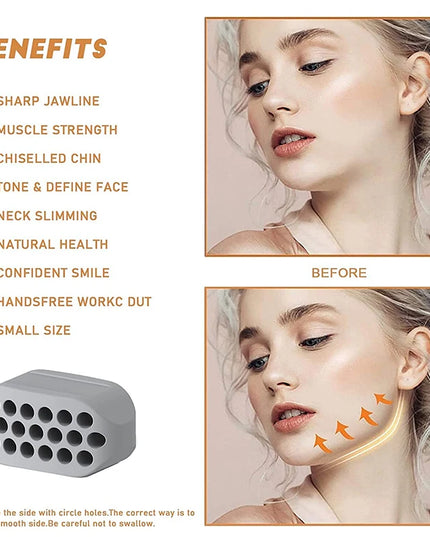 Silicone Jaw Exerciser and Facial Toner - 2pcs