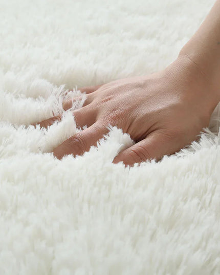 White Fluffy Carpet 120x160cm cream / light grey