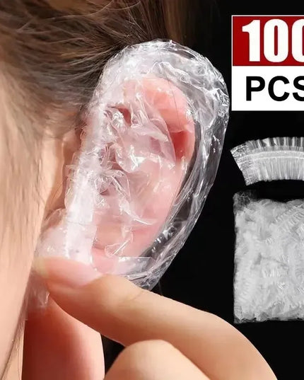 100PCS Disposable Waterproof Ear Covers for showering / Hair Dye