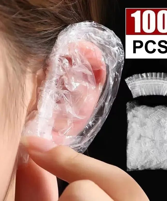 100PCS Disposable Waterproof Ear Covers for showering / Hair Dye