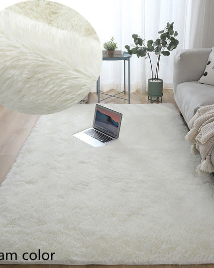 White Fluffy Carpet 120x160cm cream / light grey