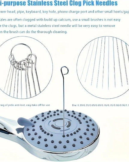 10 Stainless Shower & tap Heads Cleaning needle 