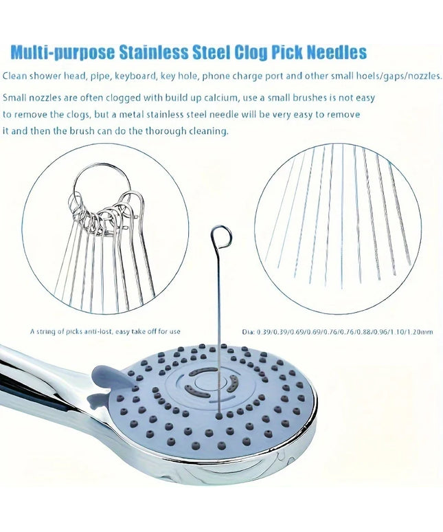 10 Stainless Shower & tap Heads Cleaning needle 