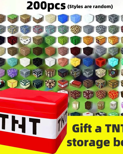 Minecrafters - Minecraft themed 200pcs magnetic building block set with free TNT Storage Box!