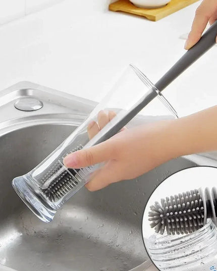 Silicone cup and bottle dish washing brush 
