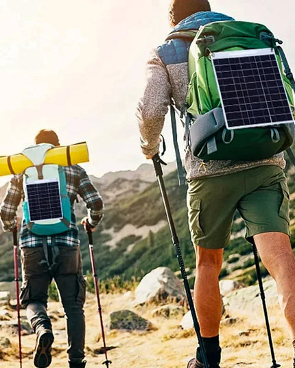 100W Solar Charger with Dual USB Ports, Waterproof & Portable Solar Panel for Emergency  