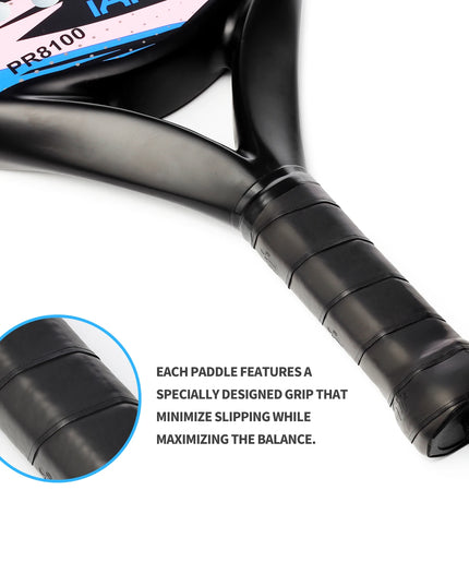 Premium Padel - high quality lightweight Racket with Carbon Fiber Surface & EVA Memory Flex Foam 