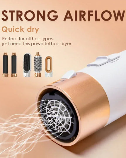 5 in 1 High Quality Professional Hair Dryer Set With 3 Modes And Hot Comb, Curling Iron, Hair Straightener For All Types Of Styling 