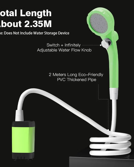 6000Mah shower kit pump with Adjustable Digital Display for camping / RV