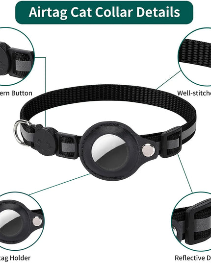 Cat Airtag Collar - Reflective Adjustable waterproof Collar 