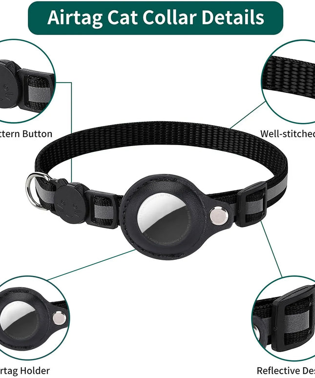 Cat Airtag Collar - Reflective Adjustable waterproof Collar 