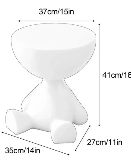 Cream Coffee Table Sofa Bed Side Table Modern Simple Home Accessories Living Room Decor Creative Flat Head Plastic round Tables