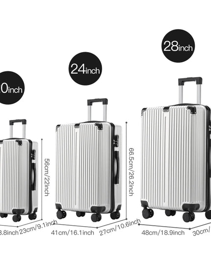 3Pcs  Spacious ,Durable and light weight Luggage set 20/24/28 with Corner Protectors & 360 Spinner Wheels 