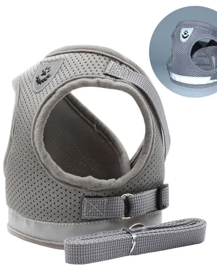 Adjustable & reflective mesh Cat Harness Leash for cats / small dogs