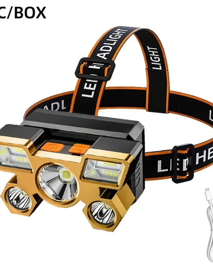 FiveHeadlight - Powerful adjustable & Rechargeable waterproof head Flashlight 