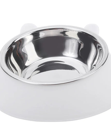 Inclined pet Bowl 2 in 1 stainless steel water bowl and food bowl 
