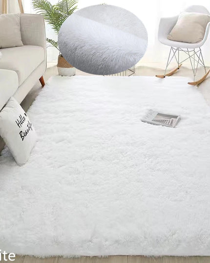 White Fluffy Carpet 120x160cm cream / light grey
