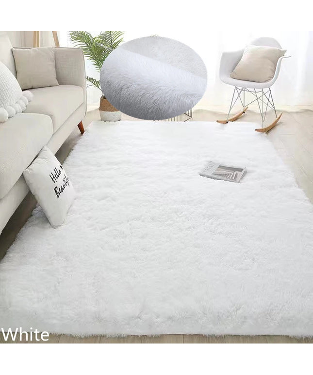 White Fluffy Carpet 120x160cm cream / light grey