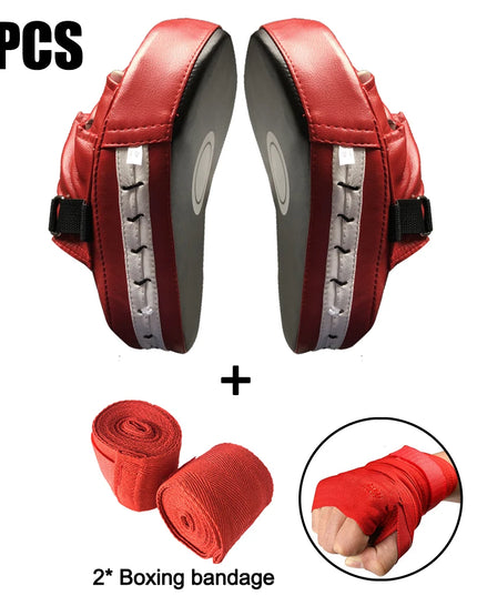 Kickboxing / Boxing / mauy thai Curved training gloves Pad -2pcs + 2 free boxing wrap!