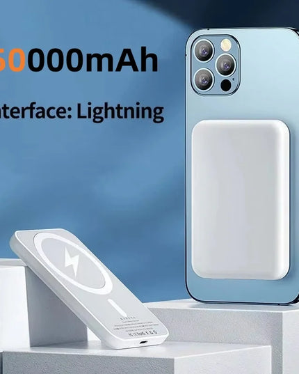 50000Mah Portable Magnetic Wireless Fast Charging Power Bank PD 22.5W- White color