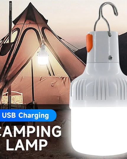 BrightNight - waterproof outdoor USB rechargeable bulb with hook