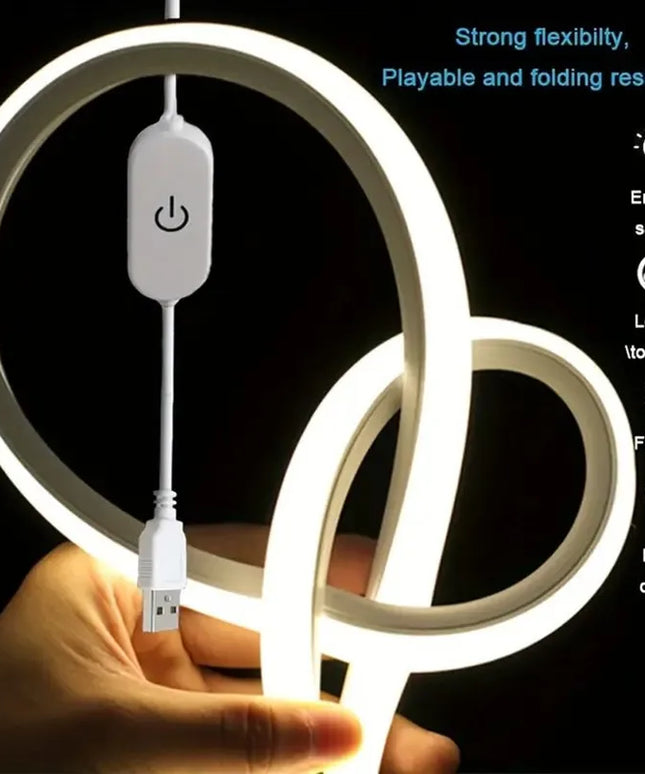 LEDStrip- Flexible waterproof Touch Sensor Silicone Strip Light USB DC 5V Dimmable Neon Sign Tape Waterproof for indoor/Outdoor 