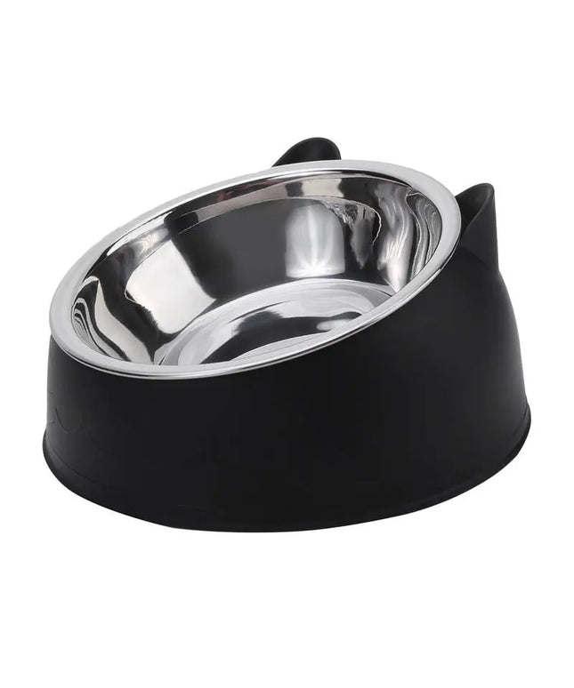 Inclined pet Bowl 2 in 1 stainless steel water bowl and food bowl 