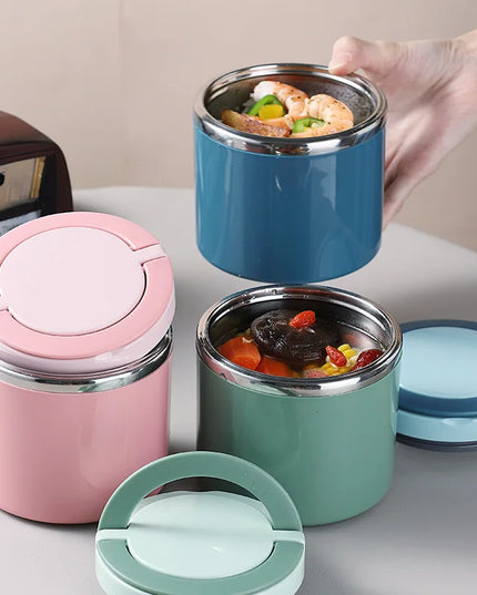 HOTMEALS - Thermal Insulated Stainless Steel Lunch Box for food & soup. 630/1000Ml 