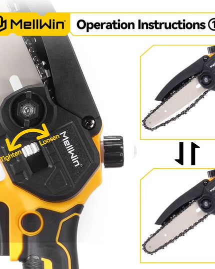 Cordless Chainsaw & Pruner – 2M Telescopic Pole & 2x 18V Battery Set, EU plug