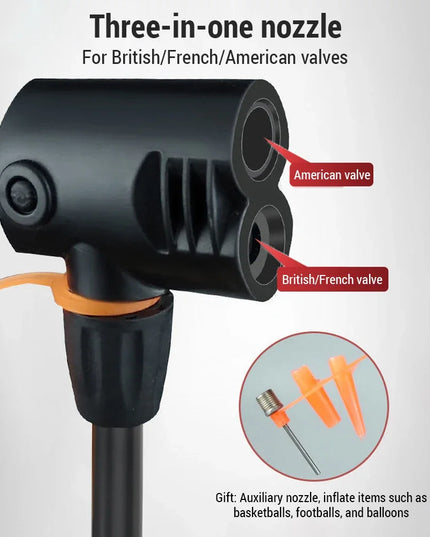 160PSI Gauge Airpump Inflator with 3-In-1 Nozzle balls / tires