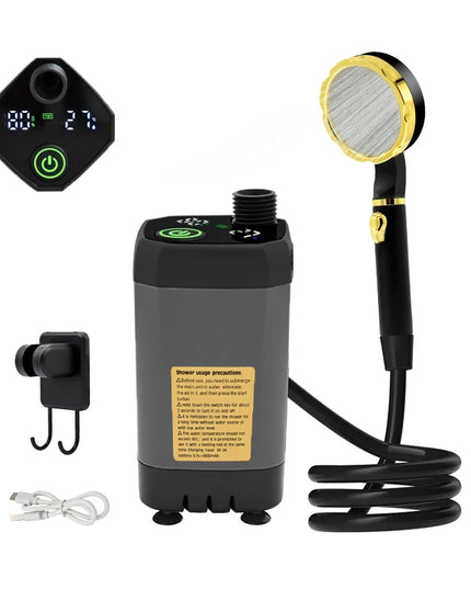 6000Mah shower kit pump with Adjustable Digital Display for camping / RV