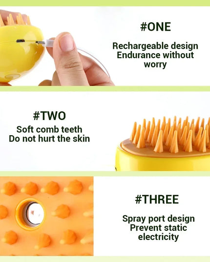 Steamycomb -Cat & Dog Steamy Brush Steam Brush for grooming & massage (Buy 1 and get 1 free!)