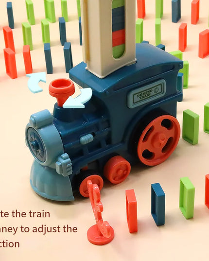 Auto Electric Domino Laying train Colorful Dominoes Set 