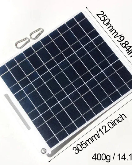 100W Solar Charger with Dual USB Ports, Waterproof & Portable Solar Panel for Emergency  